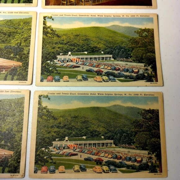 Vintage The Greenbrier Hotel Postcard Lot of 9 Resort West Virginia Unposted USA - Picture 8 of 16